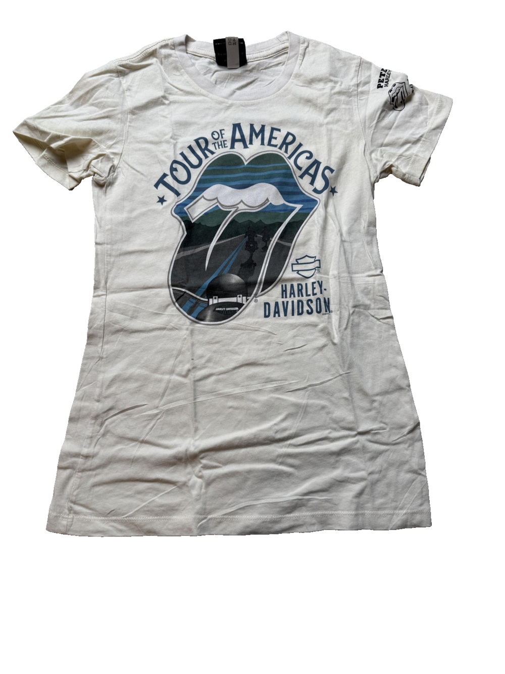 Vintage Harley-Davidson Rolling Stones Shirt Womens Small Tour Of The Americas 1